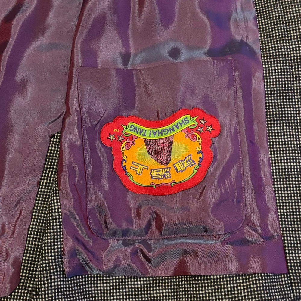 Shanghai Tang Wool Checkered Button Up Jacket - image 8